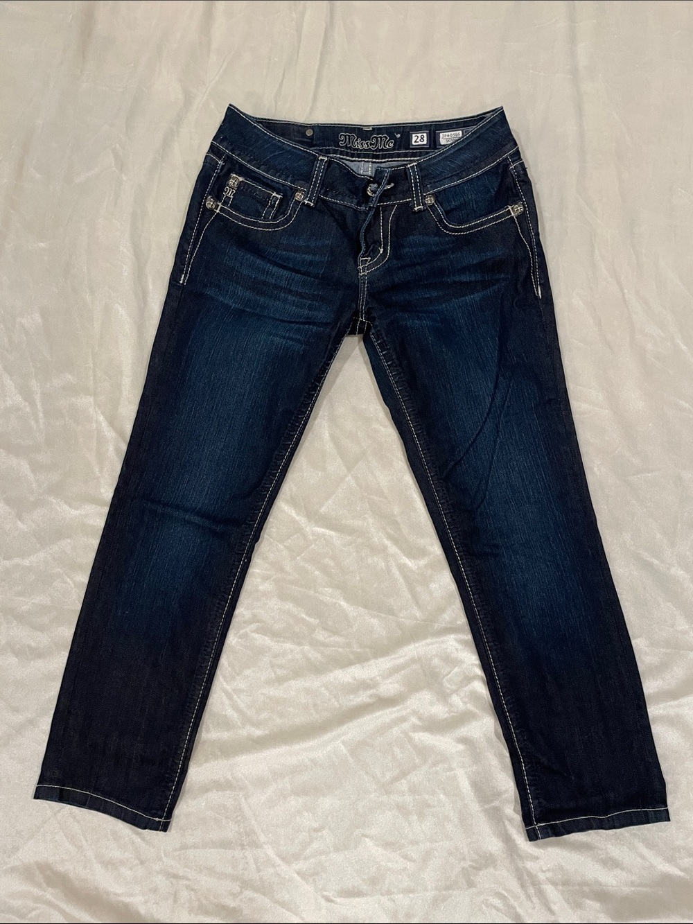 Miss Me Dark Blue Straight Leg Women's Jeans Skinny